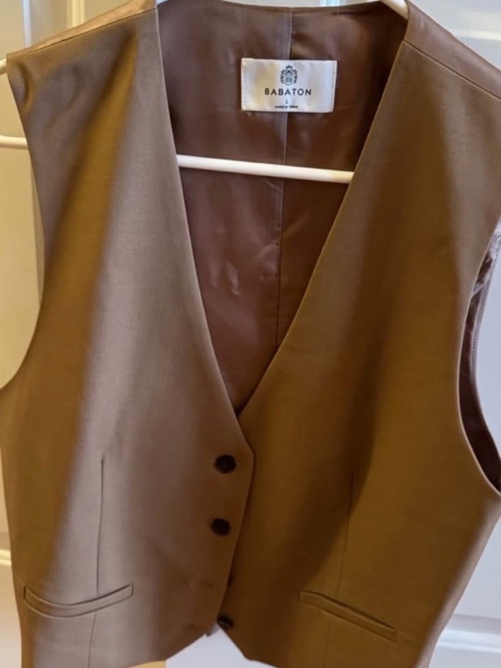 Babaton Chocolate Brown Tailored Waistcoat